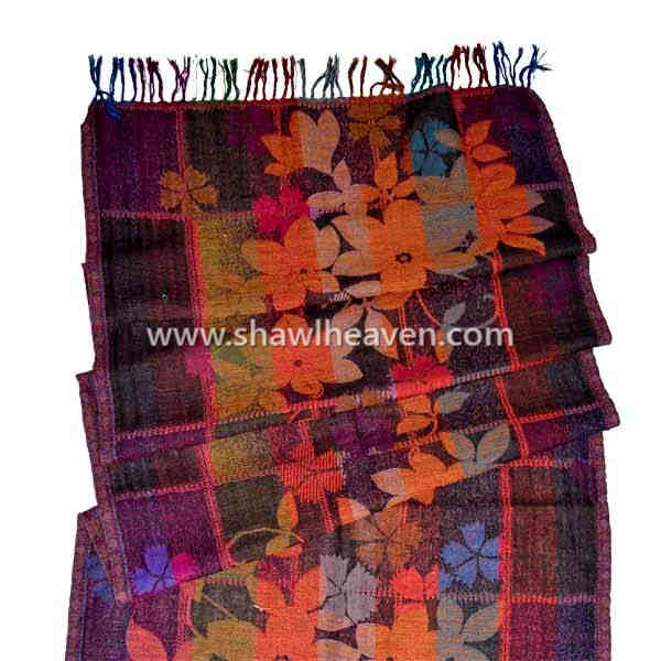Floral boiled wool hijab scarf